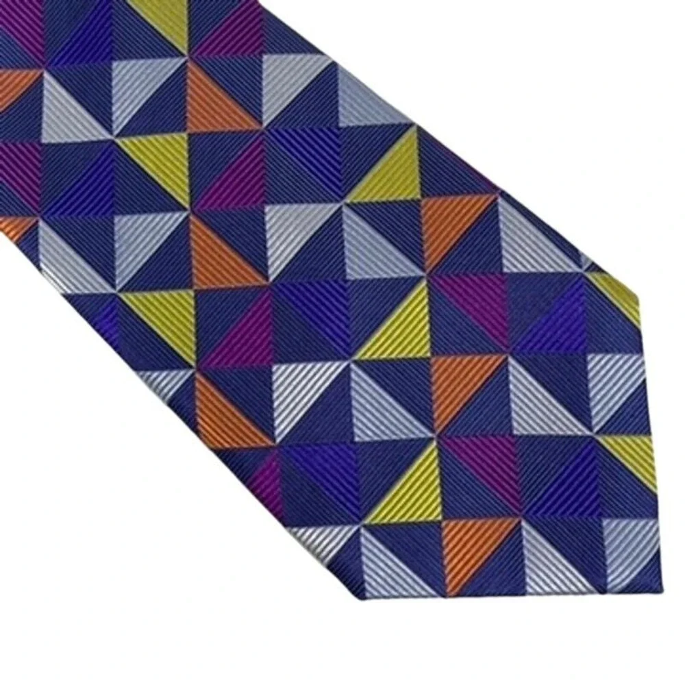 Paul Fredrick Necktie Blue Maroon Paisley‎ Silk